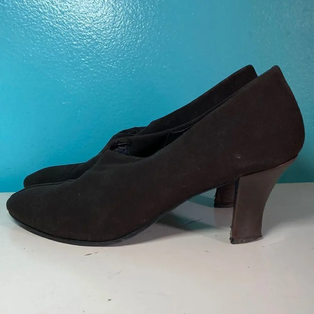 Thierry Rabotin Brown 39.5 Microfiber over Leather 2” Heels